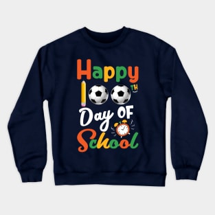 Happy 100th Day of School Football Teachers & Boys Gift Crewneck Sweatshirt